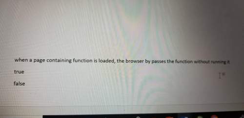 When a page contains function is loaded the browser by passes the function without running it - true