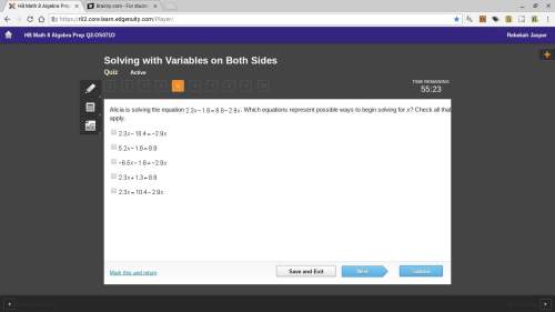 Alicia is solving the equation mr023-1.jpg. which equations represent possible ways to begin solving