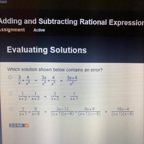 Which solution shown below contains an error?
